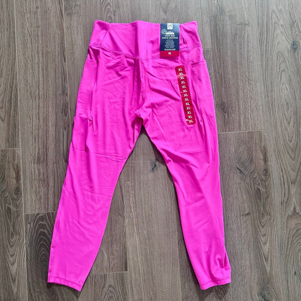Members Mark Leggings Everyday High Rise Ankle Length Bundle of 2 Pink Teal XL - Picture 6 of 11